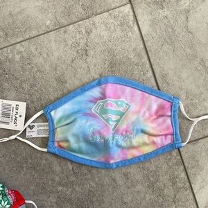 NWT Six Flags youth Supergirl face mask